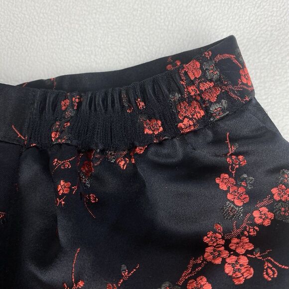 Plus Size Womens 20 Pants Black Silky Cherry Blossom Floral Print NWOT Vintage - Picture 9 of 11